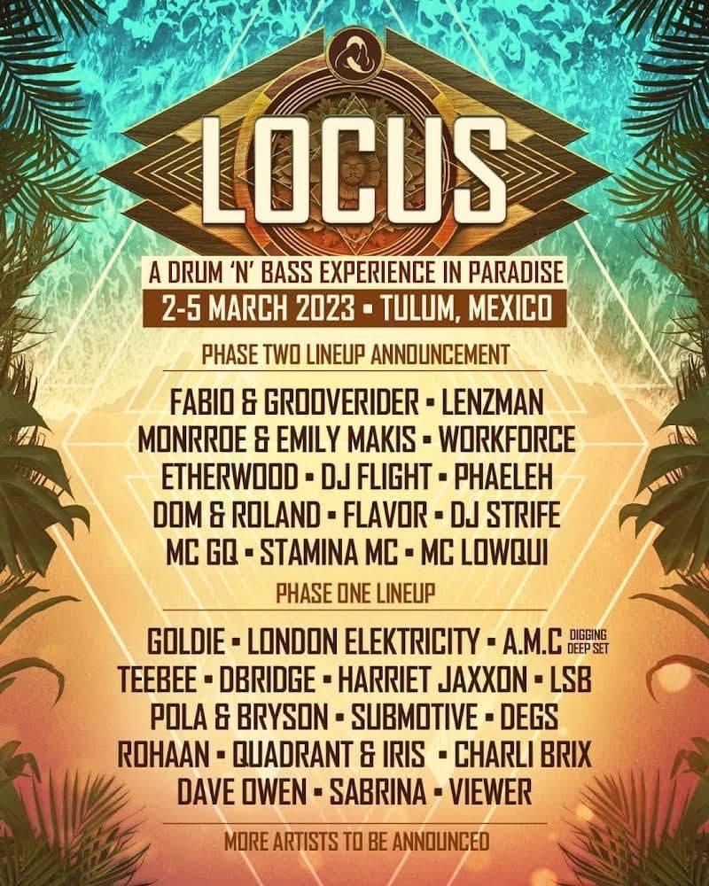 Locus Festival Tulum Phase 1 & 2 Lineup artwork