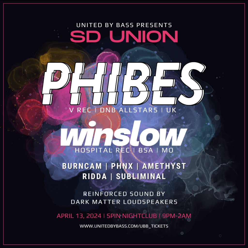 United By Bass Presents SD Union, Phibes, Winslow
