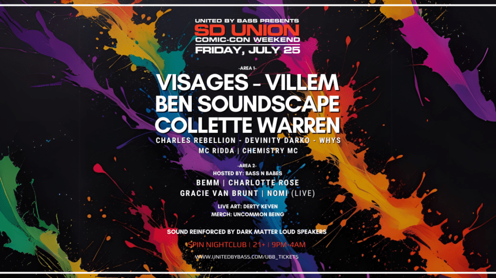 SD Union w/ Visages, Villem, Ben Soundscape, Collette Warren, Bass N Babes