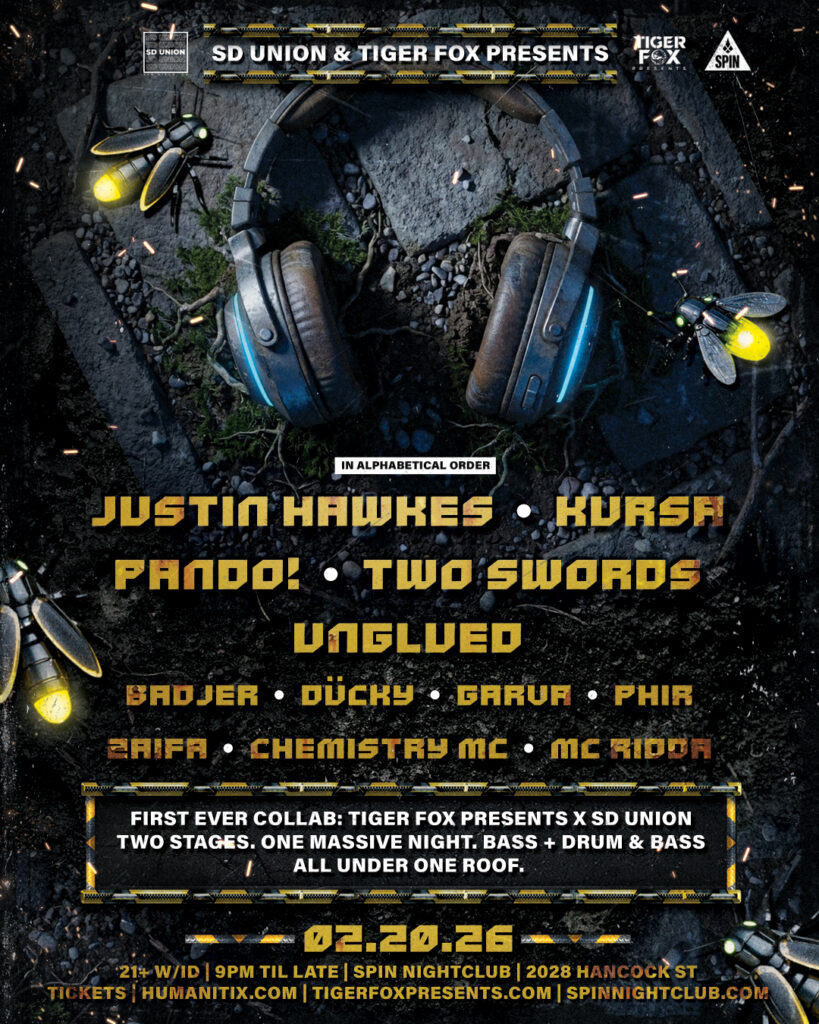 SD Union x Tiger Fox Present, Justin Hawkes, Kursa, Pando, Two Swords, and Unglued