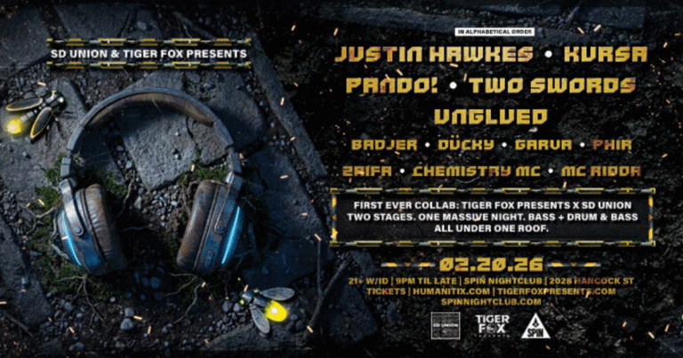 SD Union x Tiger Fox Present, Justin Hawkes, Kursa, Pando, Two Swords, and Unglued