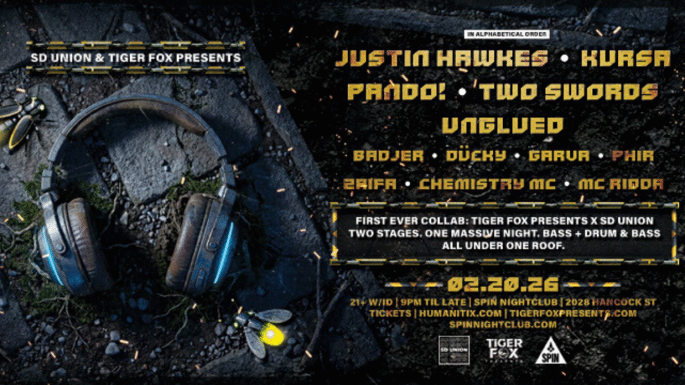 SD Union x Tiger Fox Present, Justin Hawkes, Kursa, Pando, Two Swords, and Unglued