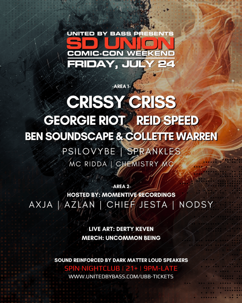 SD Union w/ Crissy Criss, Georgie Riot, Reid Speed, Ben Soundscape, Collette Warren, July 24, 2026, Spin Nightclub
